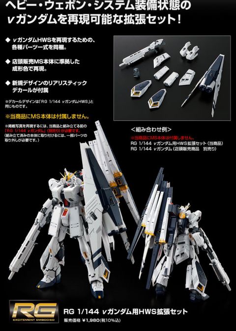 RG 1/144 νガンダム用HWS拡張セット